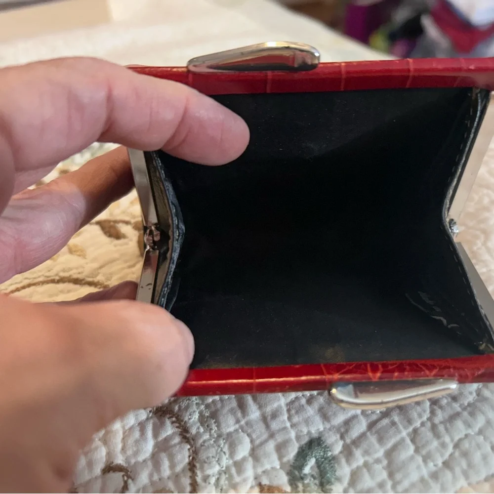 Brighton Red Crocodile-Embossed Wallet - Picture 3 of 4